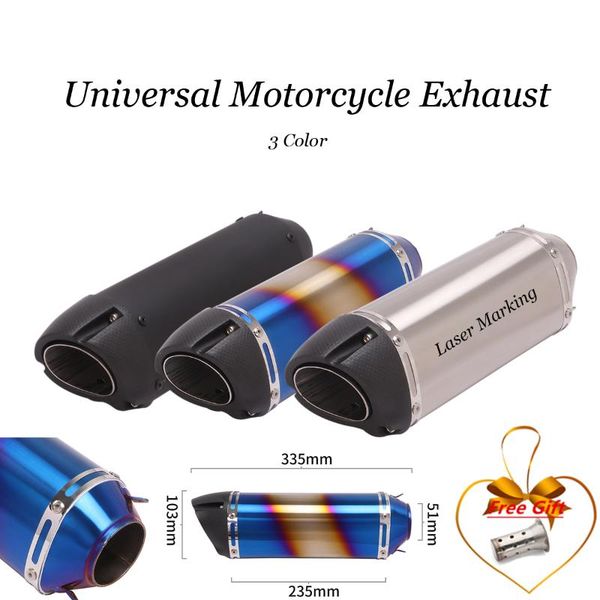 

motorcycle exhaust system universal moto muffler for rc390 z800 gsxr750 tmax530 xmax300.250 cbr500 mt07 mt09