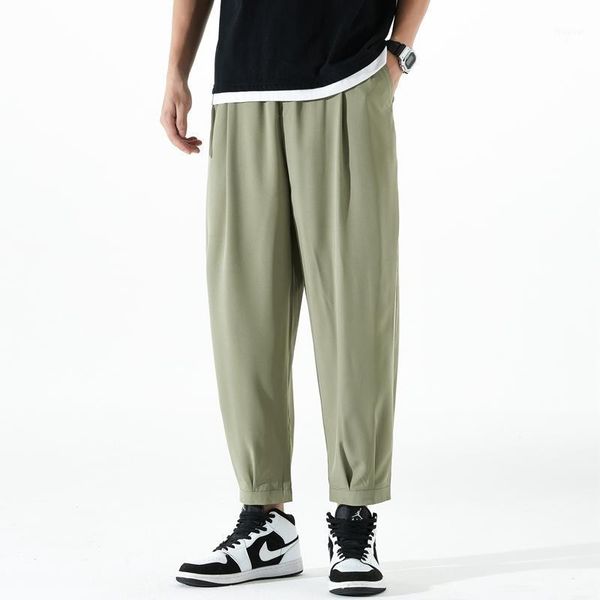 

men's pants 2021 summer light weight casual straight harajuku fashion streetwear joggers sweatpants, Black