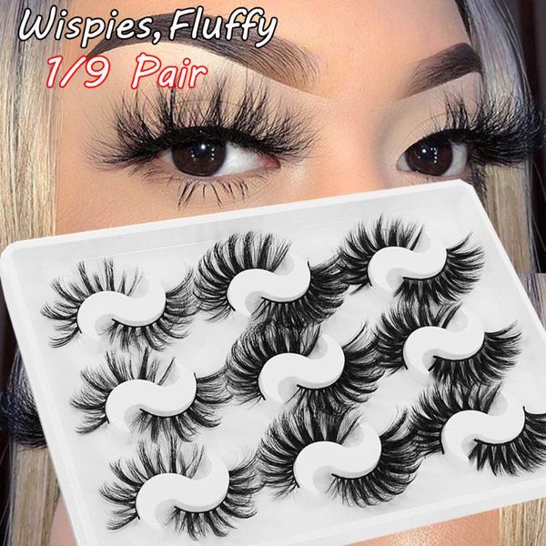 

pairs mixed styles false eyelashes wispies fluffy natural long handmade cruelty-makeup tools