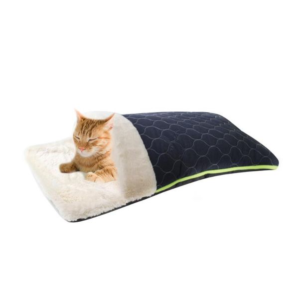 

super soft warm sleeping bag winter cat and dog pad portable supplies quilted cotton plush slippers pet nest beds & furniture