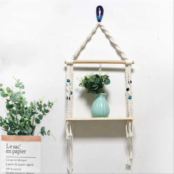 

tapestries handmade woven macrame rack shelf home decoration bohemian wall hanging shelves ornament tapestry handicraft