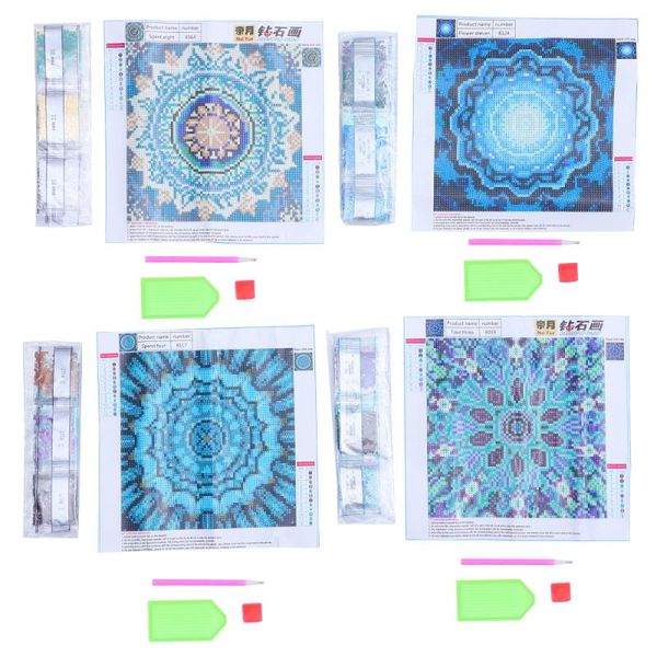 

paintings 4 sets mandala flower diamond painting diy drill wall