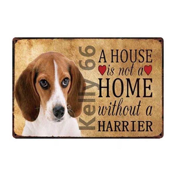 

pets warning dogs rules better with a harrier hound metal sign home decor bar wall art painting 20*30 cm size dg-43