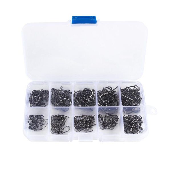 

fishing hooks 100pcs set carbon steel single circle fishhook jip barbed carp sea tackle accessory