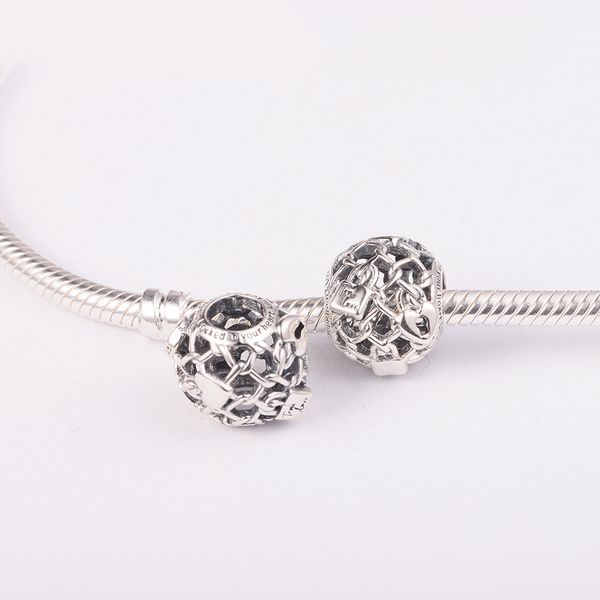 

openwork chain link padlock charm silver color charms fit original pandora bracelets & bangle 2022 valentine's day symbols of your love, Black