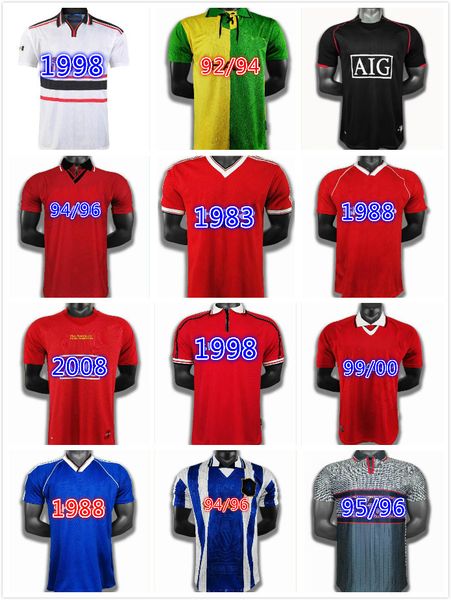 

manchester 1992 1993 man retro ronaldo keane soccer jerseys 92 93 football shirts cantona giggs beckham solskjaer cole scholes, Black;yellow