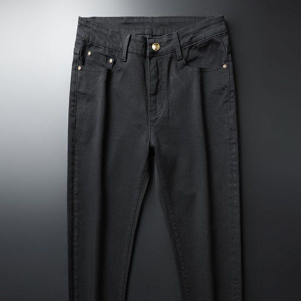 

jeans men's straight tube loose 2021 summer korean fashion casual pants, Blue