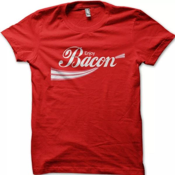 

enjoy bacon funny printed t-shirt 9002, White;black