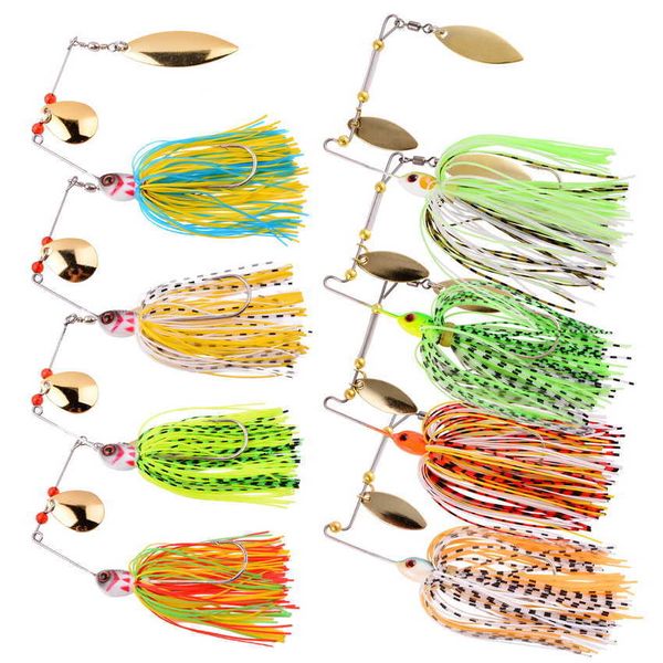 8 pcs / set spinner isca conjunto tagarelice pescar lure chatterbait kit wobbler para baixo tackle 210622