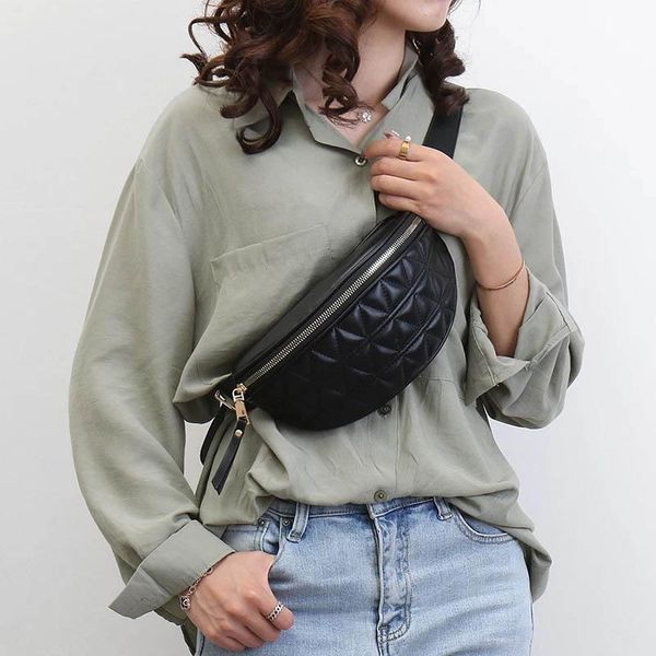 

leather fanny packs for women solid color small summer fashion waist female phone purses ladies chest bags mini bag