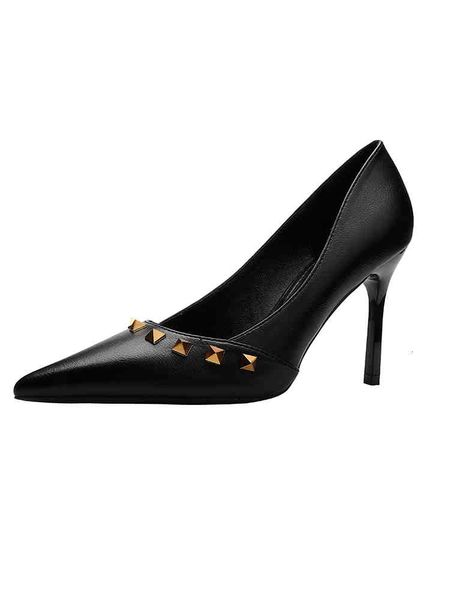 

romy 2022 brands pumps women dress shoes gradient leather bridals high heels pointed toe party lady walking eu34-40, Black