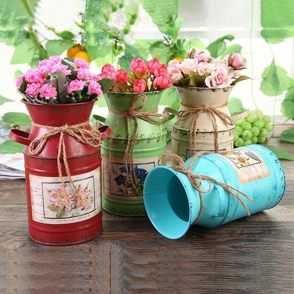 

retro metal plant pots decorative nordic vintage pitcher table flower vase head pot stand vases