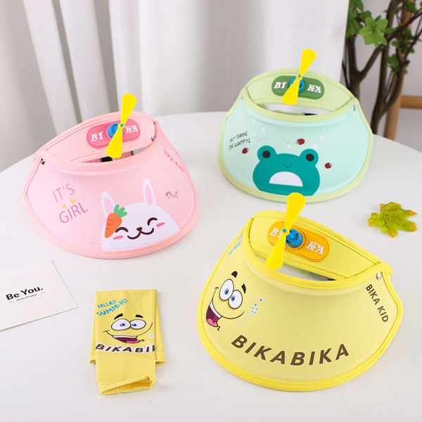 

bamboo dragonfly cartoon children's hat summer sunshade cute ice sleeve sun, Yellow