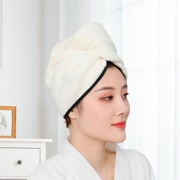 

towel hair bathroom microfiber cap fast solid drying towels textile bath for home