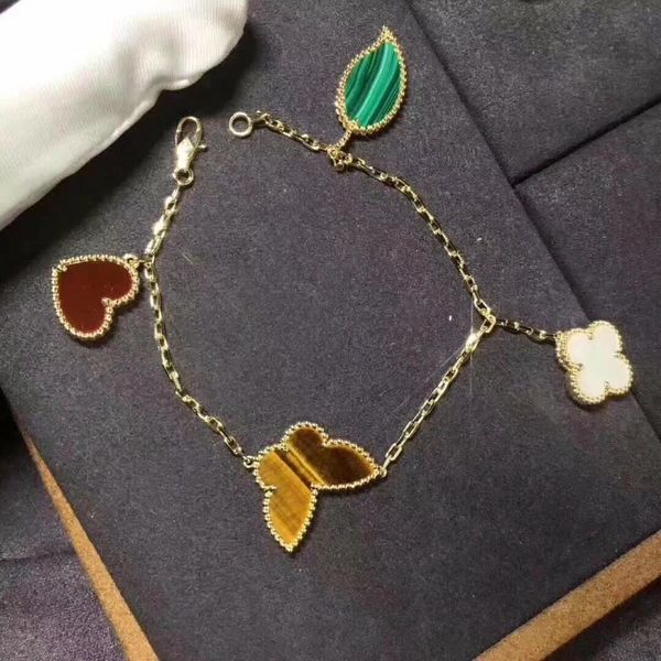 

2021 crystal four leaf clover bracelets bangle letter love charm diamond jewelry for women girls luxury designer jewelry, Black