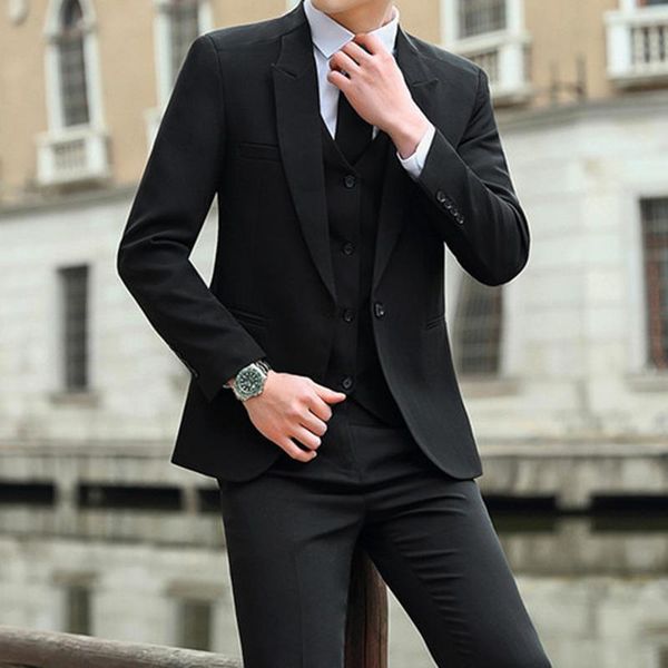 

men's suits & blazers 2021 spring custom fashion black for wedding dress bridegroom man suit slim fit beach dinner party 3 prc, White;black