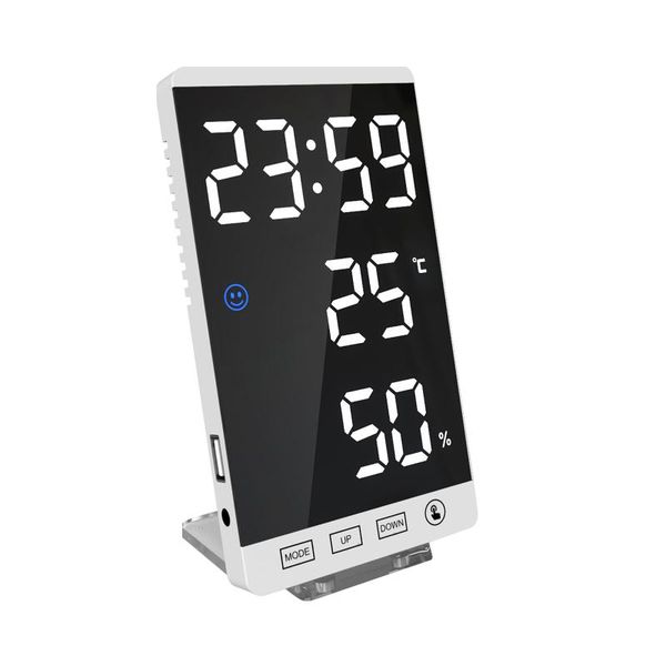 

other clocks & accessories bedroom table dimming usb port time modern small led digital alarm clock home wall temperature humidity mirror to