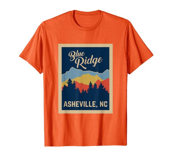 

retro asheville, n.c. blue ridge mountains souvenir t-shirt, White;black