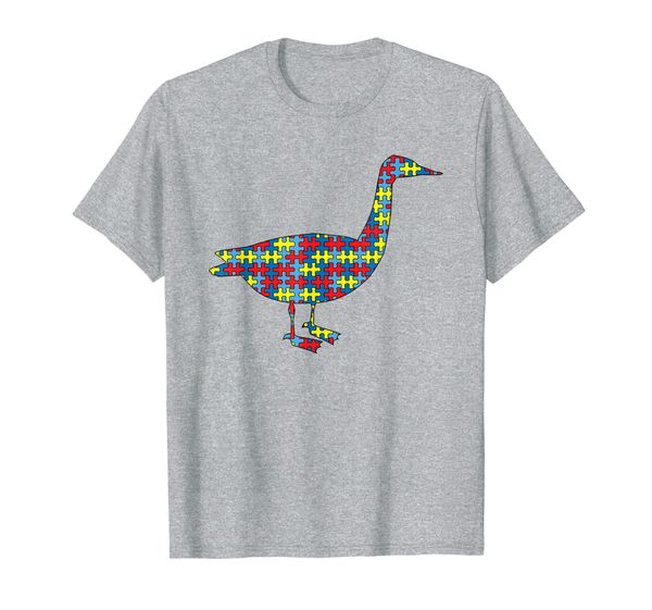 

goose autism awareness kids waterfowl puzzle day mom gift t-shirt, White;black