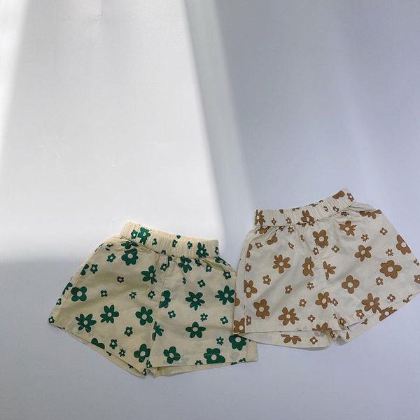 

shorts hayana 2021 summer kids pants korean print floral casual cute, Black