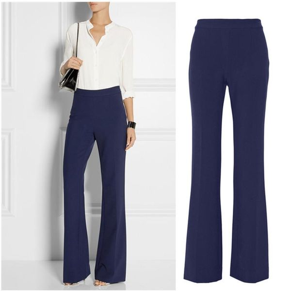 

women's pants & capris longer size can fit 160cm -200cm height slim 2021 fashion brand england style elastic was thin flare trousers wq, Black;white