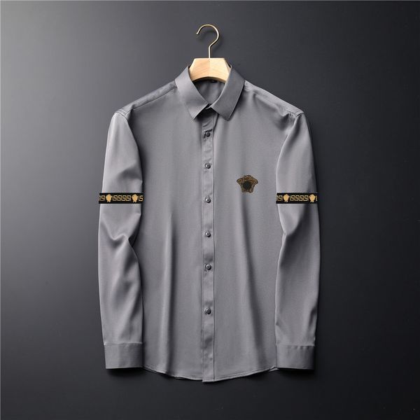 

2021 luxury designer men's shirts fashion casual business social and cocktail shirt brand spring autumn slimming the most fashionable c, White;black
