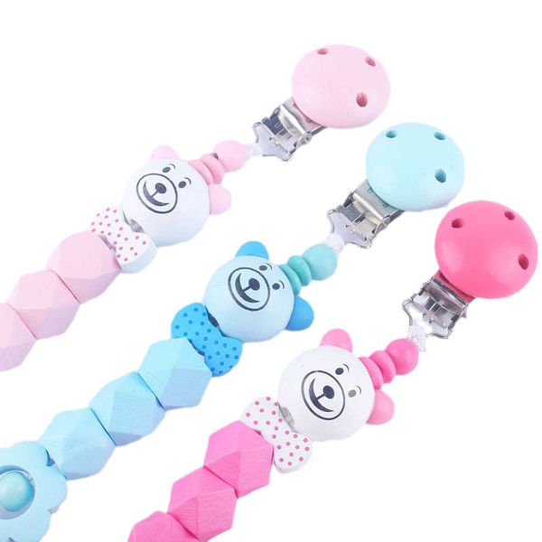 

baby pacifier chain holders clips weaning teething beads natural wooden infant feeding accessories newborn teeth practice crochet kids chew