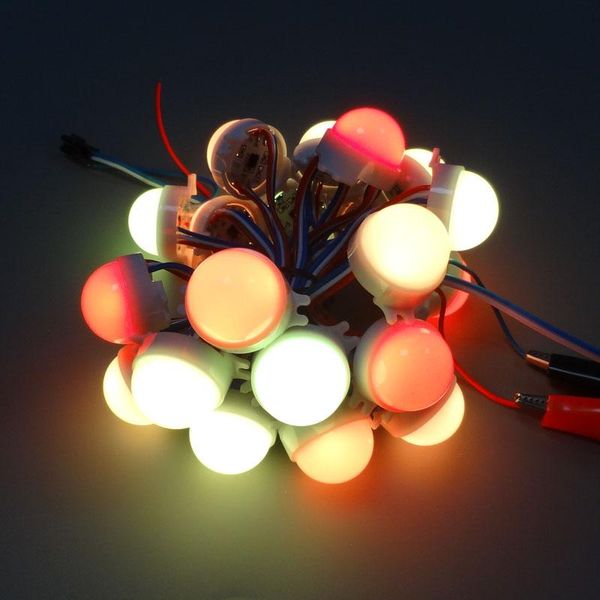 

modules 20pcs /lot dc12v ws2811 30mm diffused led pixel module full color 3 leds rgb lamp string waterproof ip68 milcky cover