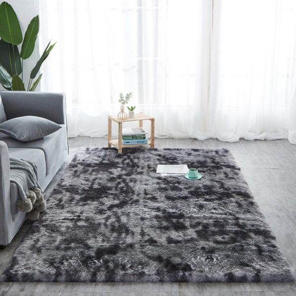

carpets long plush area rug shaggy tie-dye carpet soft fake fur washable rugs non-slip decorative floor mat for living bedroom room