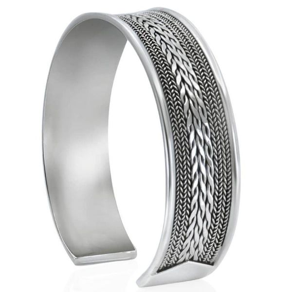 

bangle twisted woven vintage handmade bracelet couple open bracelets wide, Black