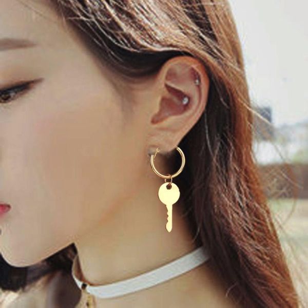 

dangle & chandelier uam gold silver color lock key drop earrings pendientes korean jewelry asymmetrical simple unique design party gifts