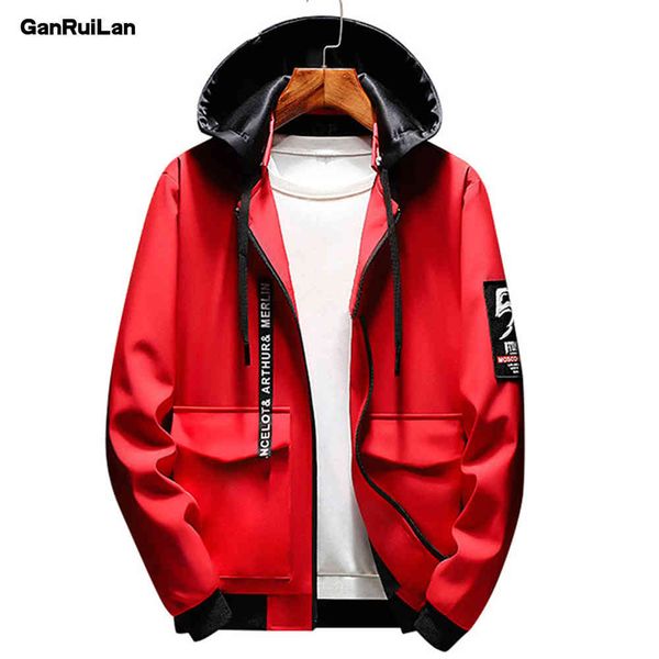 

autumn bomber hooded jacket men casual slim patchwork windbreaker jacket male outwear zipper thin coat brand clothing jk18043 210518, Black;brown