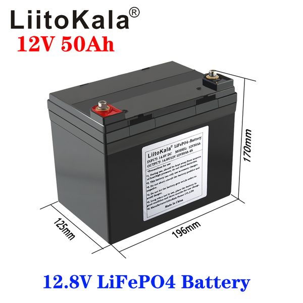 

liitokala 12.8v 12v 50ah lithium 3.2v lifepo4 battery pack for solar energy storage system electric boat yatch with led display