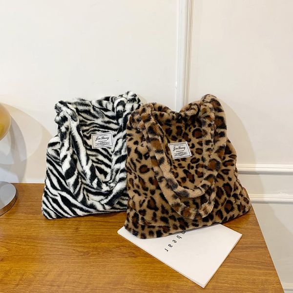 

evening bags retro female shoulder bag creative zebra leopard print design casual women large capacity handbags