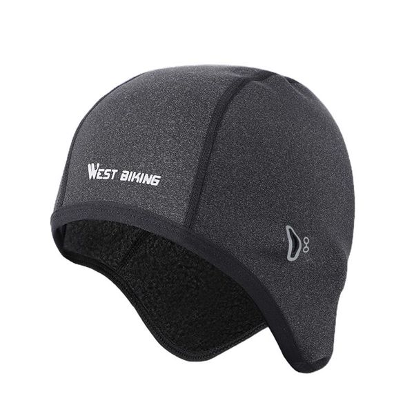 

cycling caps winter warm fleece hats thermal bicycle cap headwear gorra ciclismo windproof running skiing bike & masks, Black
