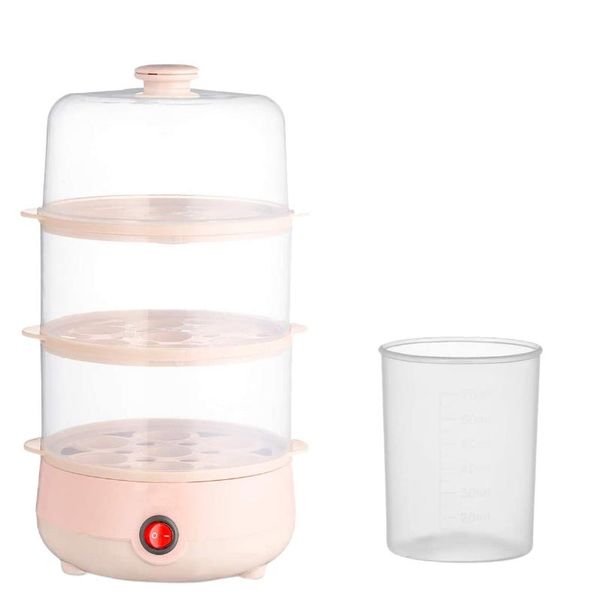 

mini electric pan boilers 3-layer boiled egg cooker multifunctional heat 21 eggs bun boiler steamer 220v auto shut