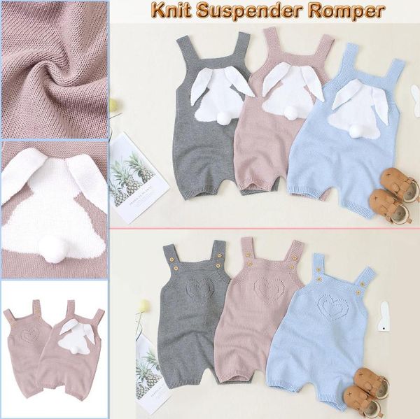 

baby boys girls knitted jumpsuit one-piece sleeveless cartoon rompers clothes easter costume, Blue