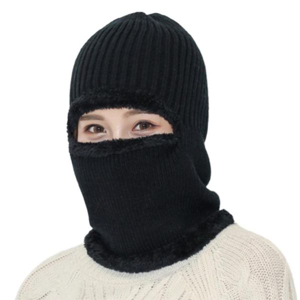 

knitted caps cycling headwear neck warmer for head bike hat collar scarf accessories (black) & masks