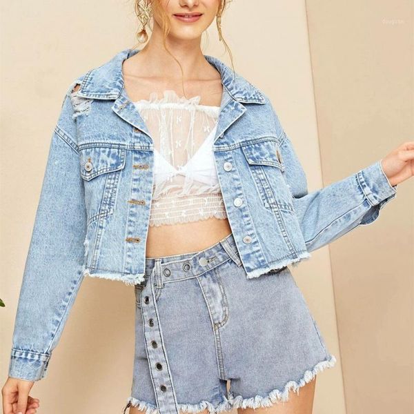 

women's jackets fashion short jacket y2k long sleeve denim autumn casual coat single-breasted ladies jean outwear streetwear female, Black;brown
