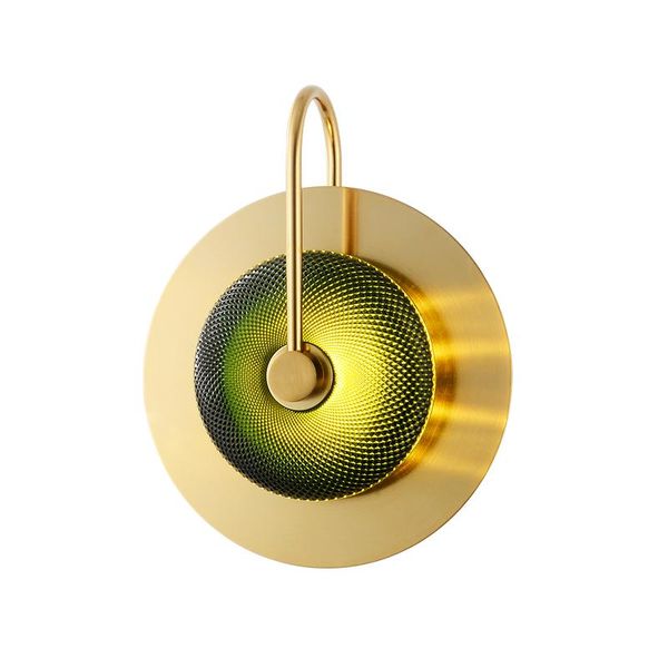 

round wall lamp postmodern iron metal indoor lighting living room bedroom balcony minimalist led sconce decor