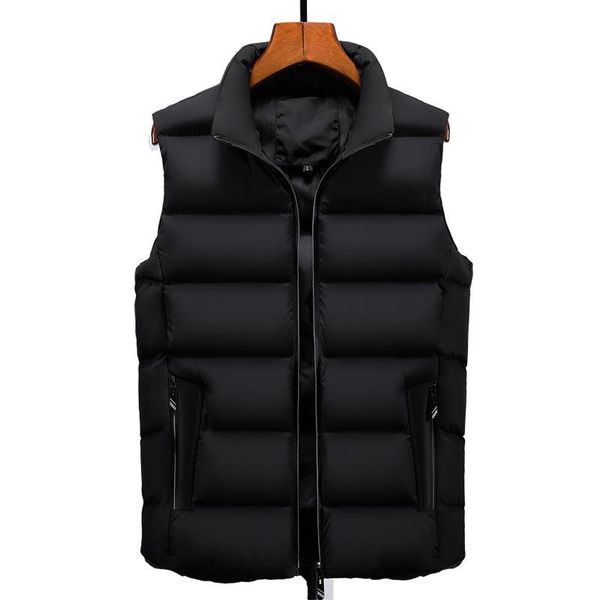 

men's vests 2021 fashion vest coats men plus size loose casual solid color sleeveless cotton-padded filled wild, Black;white
