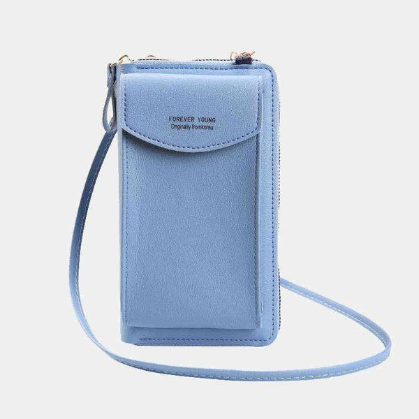 

fashion large capacity phone purse wallet for women pu leather solid color shoulder bag small crossbody handbag pack