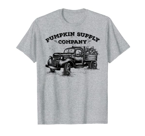 

pumpkin old truck vintage antique fall season t-shirt, White;black