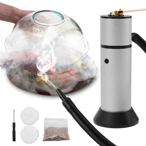 BORUiT Generatore di fumo per alimenti caldi Cucina molecolare portatile Pistola fumante Brucia carne per barbecue Griglia Trucioli di legno Picnic Dropshipping 210326