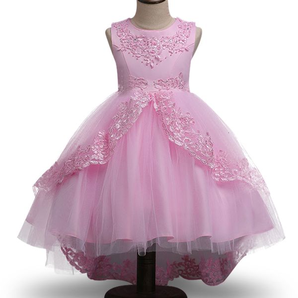 

girl's dresses summer lace embroidery first communion girls kids clothes children white wedding party princess dress swallowtail evenin, Red;yellow