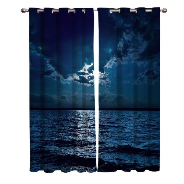 

curtain & drapes night ocean scenery clouds printing curtains living room bedroom home decoration kids window treatment