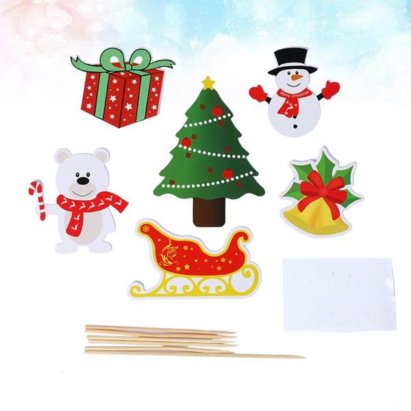 

other festive & party supplies 30pcs christmas cake er cartoon insert favors decorated decor (crutches bear sleigh tree kit)
