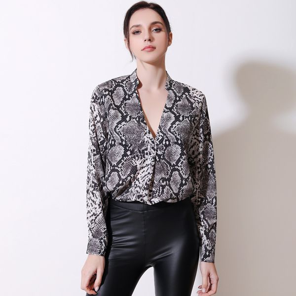 

women's & shirts blouses leopard blouse long sleeve office shirt fashion women summer casual clothes, White