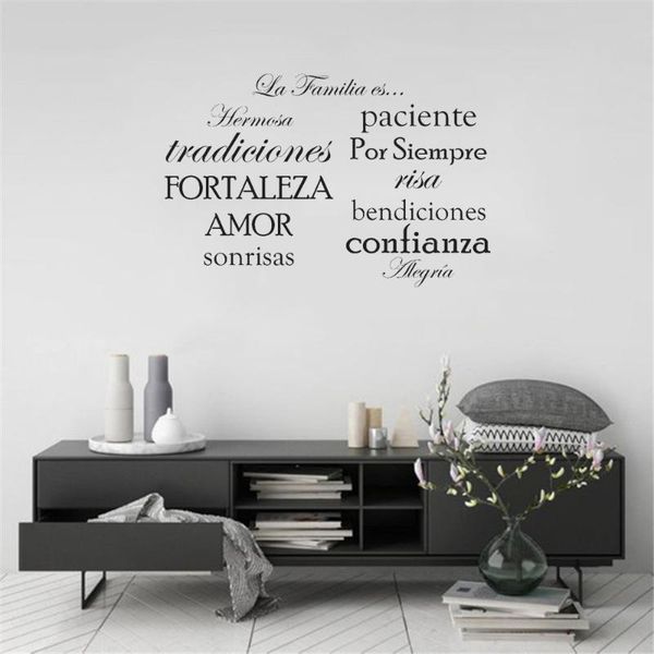 

wall stickers family quote words sticker la familia es spanish decal set home decoration art mural ru4016
