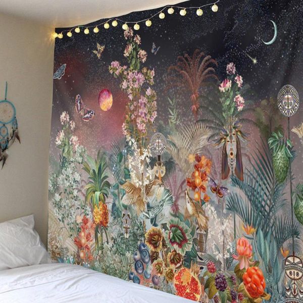 

tapestries multifunctional butterfly flower wall tapestry hanging blanket beach cloth yoga mat travel sleeping living room decor